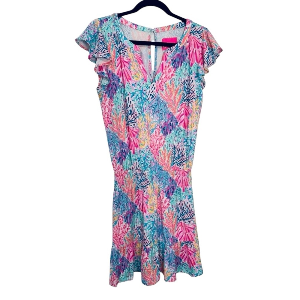 Lilly Pulitzer Ravi Romper S Splashdance Flutter Sleeve NWT $168 Resort Wear - Picture 2 of 6